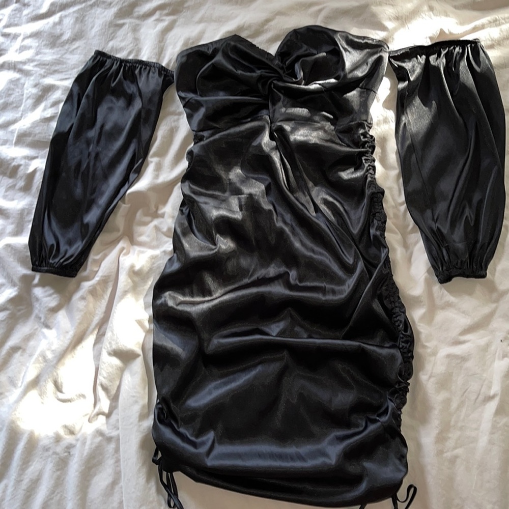 Black satin bodycon dress from SHEIN. Only worn once